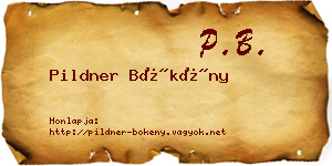 Pildner Bökény névjegykártya